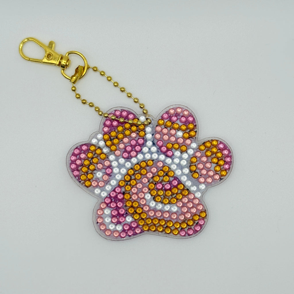 Diamond Art Pawprint Keyring