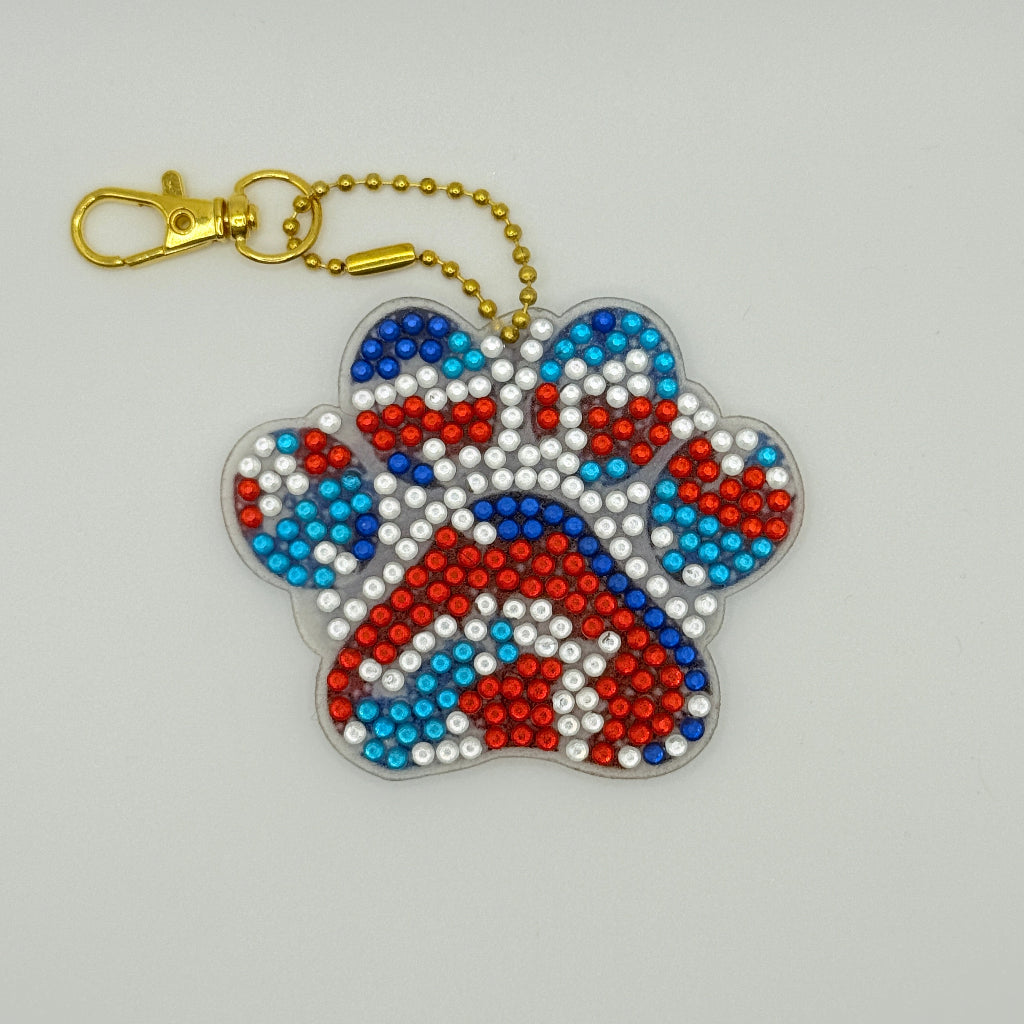Diamond Art Pawprint Keyring